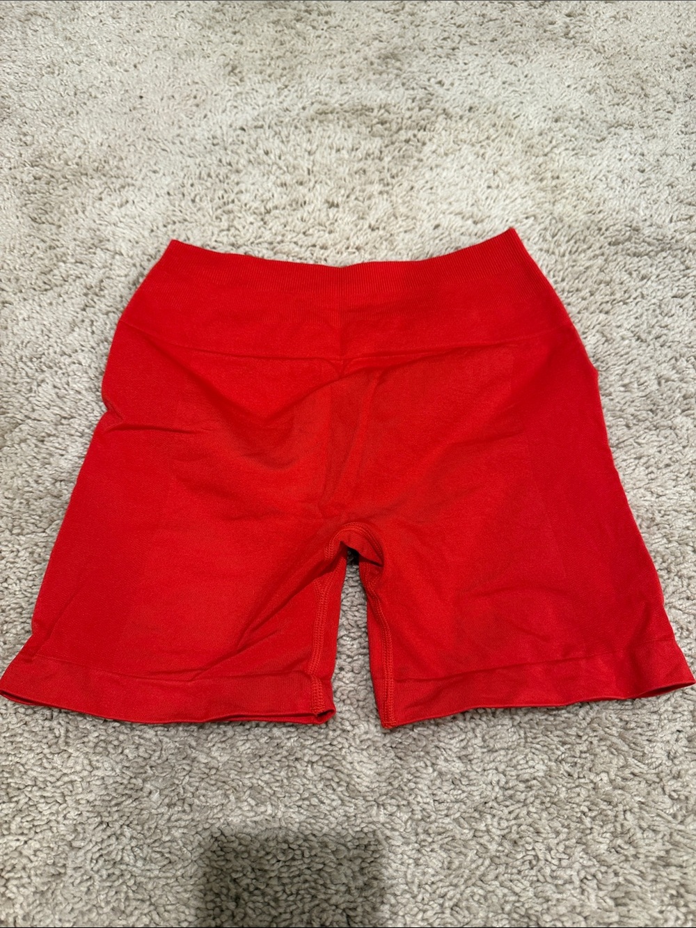 Red High-Waist Seamless Women’s Bike Shorts
